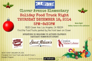 los angeles food trucks movie night clover elementary school holiday fundraiser